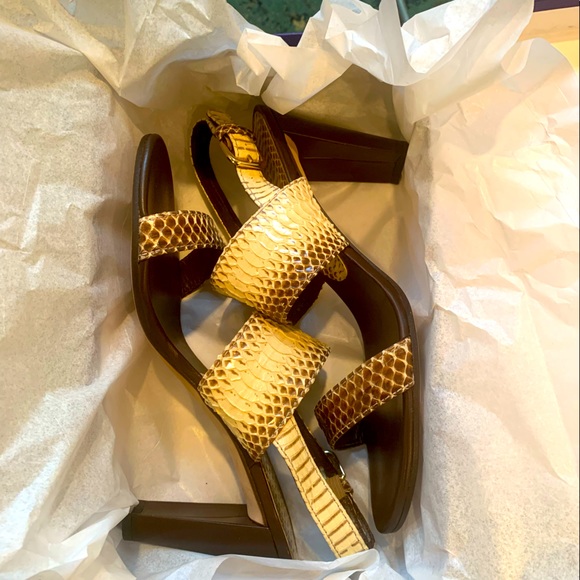 ✨Stuart Weitzman✨Bander Rocco’s Mali Snake & Leather Sandal - Picture 2 of 11